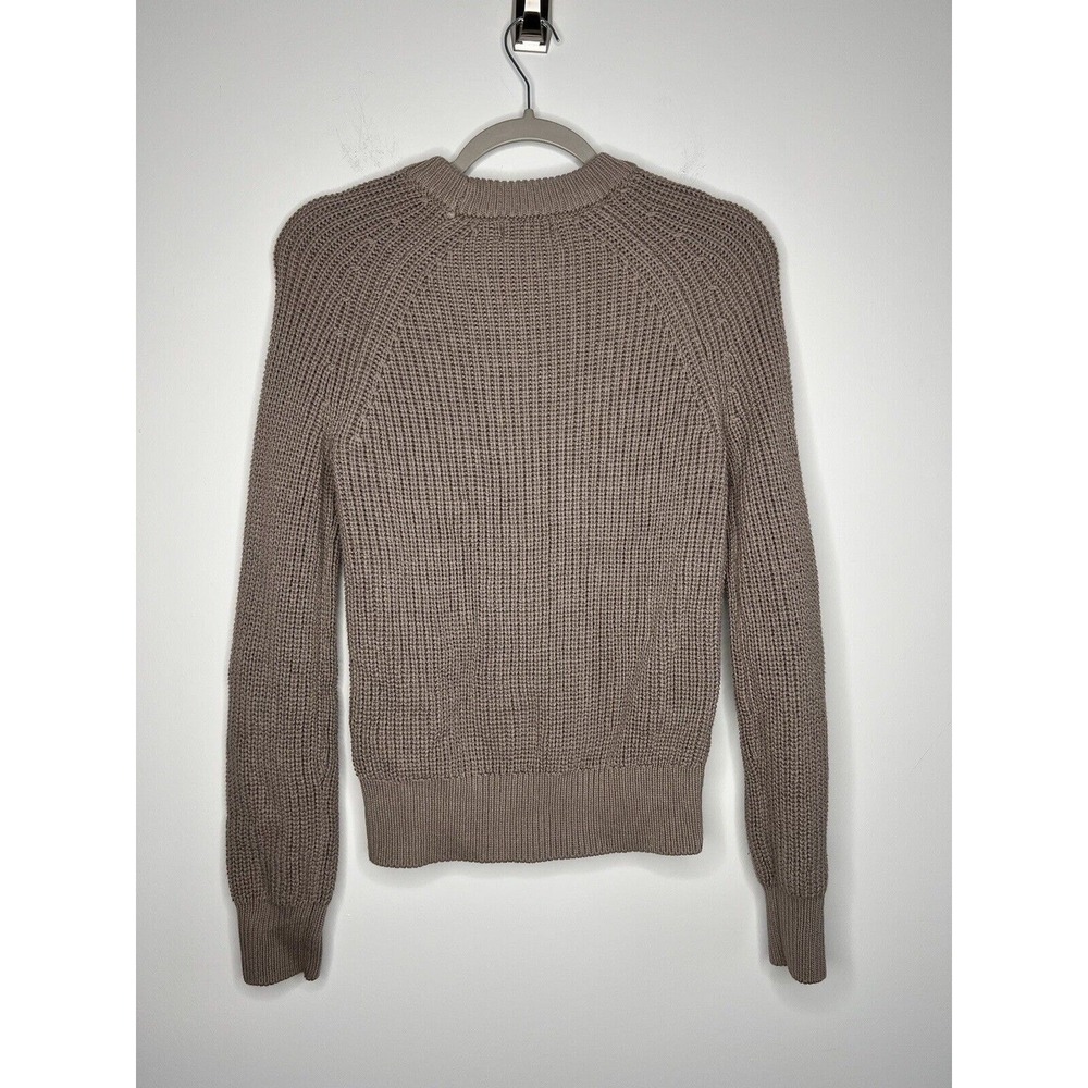Evereve Sweater Womens XS Tan Pullover Chunky Knit Crew Neck Minimalist Casual - Picture 12 of 16